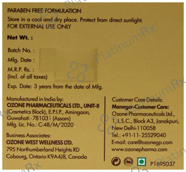 Ozone Glo Radiance De Tan Cleanser 250 gm