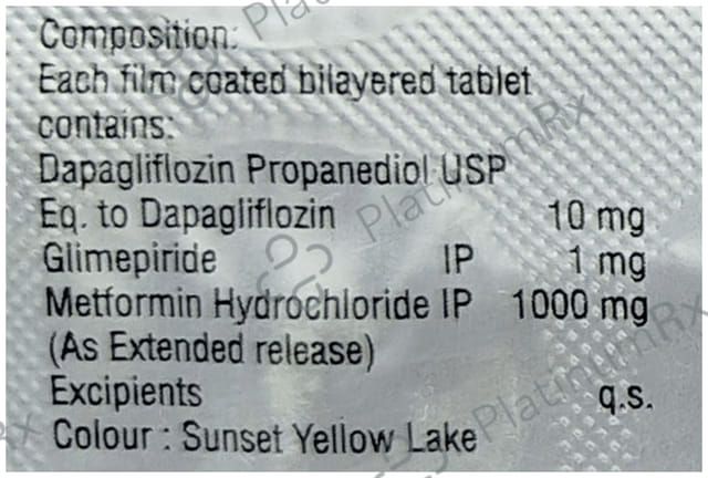 Dapaturn GM Forte 1/10/1000mg Tablet ER 10s