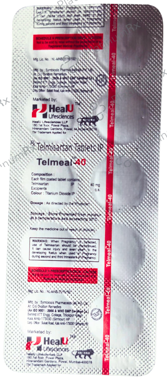 Telmeal 40mg Tablet 10s