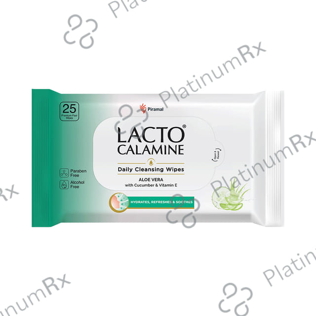 Lacto Calamine Daily Cleansing Wipes with Aloe Vera, Cucumber & Vitamin E