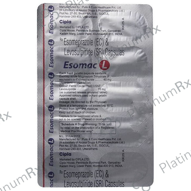 Esomac L 40/75mg Capsule SR 10s