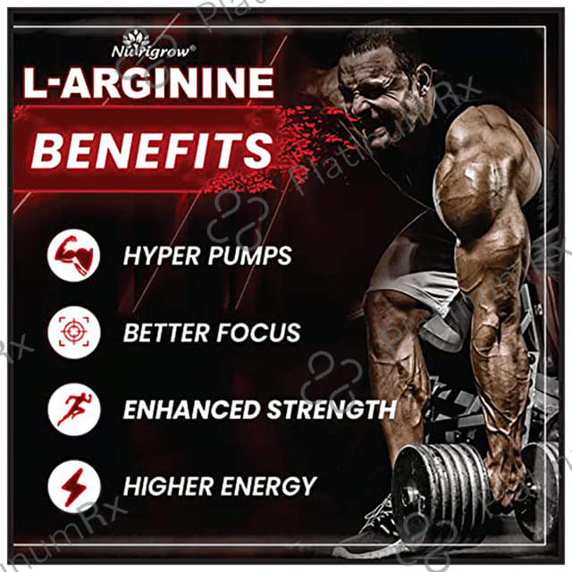 Nutrigrow L-Arginine Preworkout Supplement Powder Orange