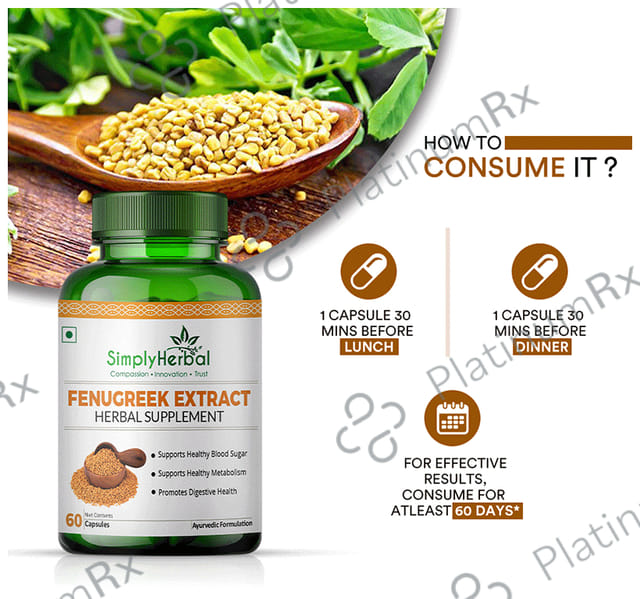 Simply Herbal Fenugreek Extract Vegetarian Capsules