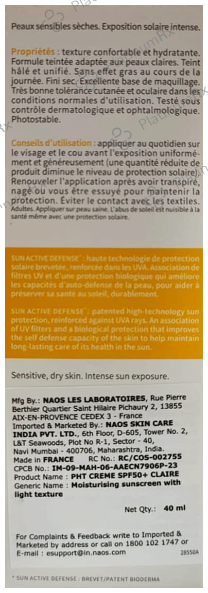 Bioderma Photoderm Creme Claire Light Spf 50+ Sunscreen 40ml