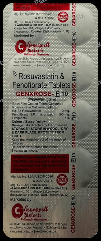 Genxrose F 160/10mg Tablet 10s