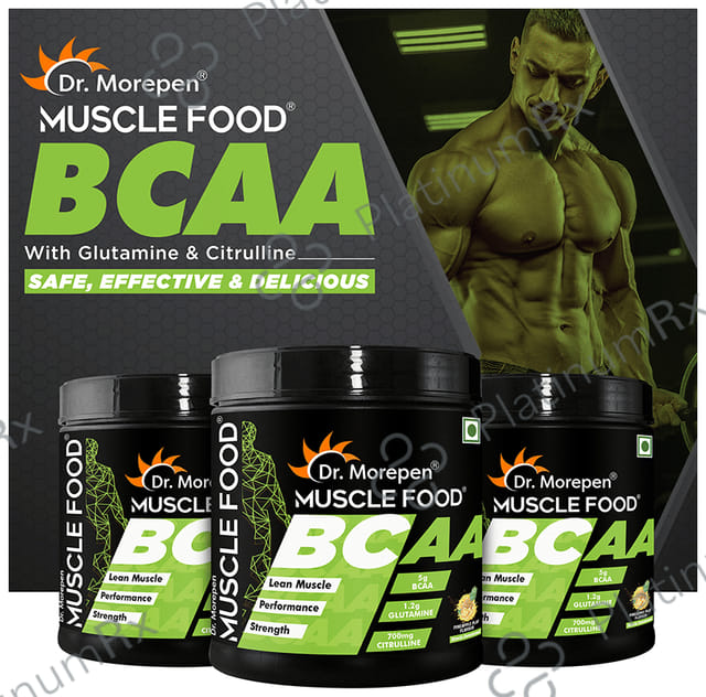 Dr. Morepen Muscle Food BCCA for Lean Muscles, Performance & Strength - Flavour Pineapple Play