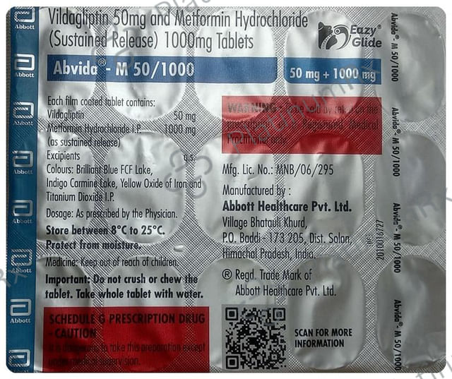 Abvida M 50/1000mg Tablet SR 15s