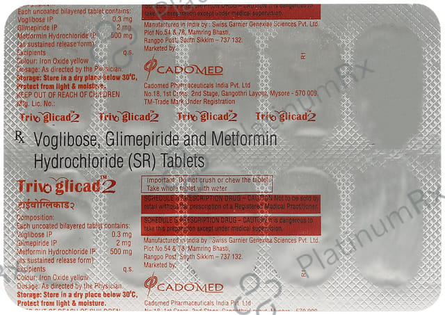 Trivoglicad 2/500/0.3mg Tablet SR 10s