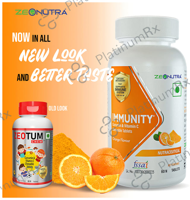 Zeonutra Immunity+ Curcumin & Vitamin C Chewable Tablet 60s