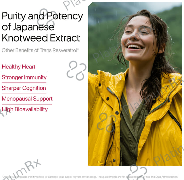 Decode Age Pure Trans Resveratrol 250mg helps in Slow down Ageing and Improve Metabolism