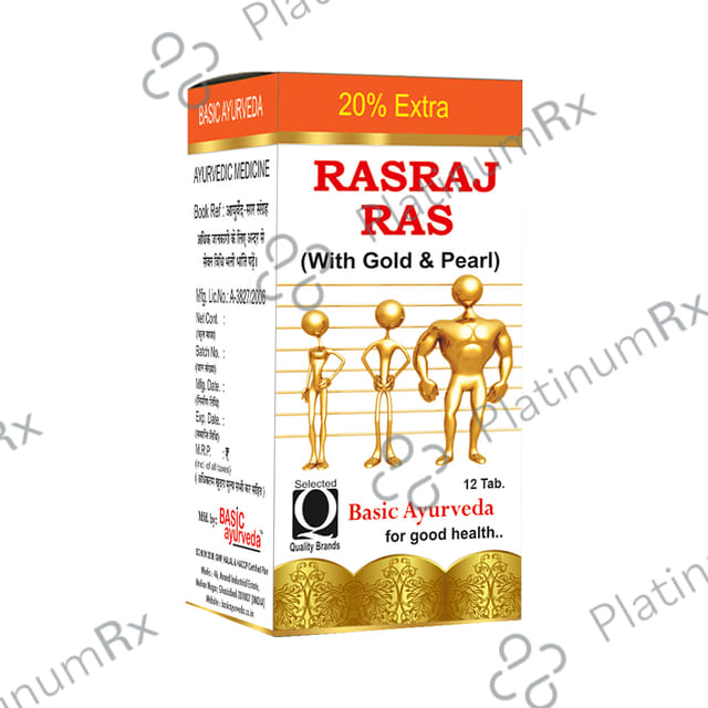 Basic Ayurveda Rasraj Ras with Gold & Pearl 12 tablets