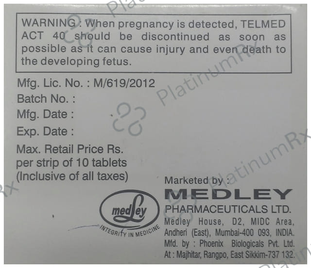 Telmed Act 5/12.5/40mg Tablet 10s