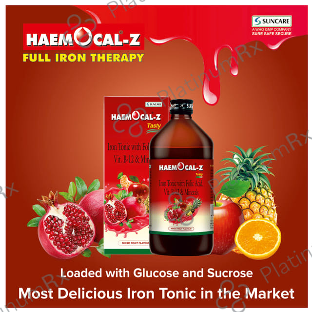 Haemocal Z Syrup Mixed Fruit 450ml