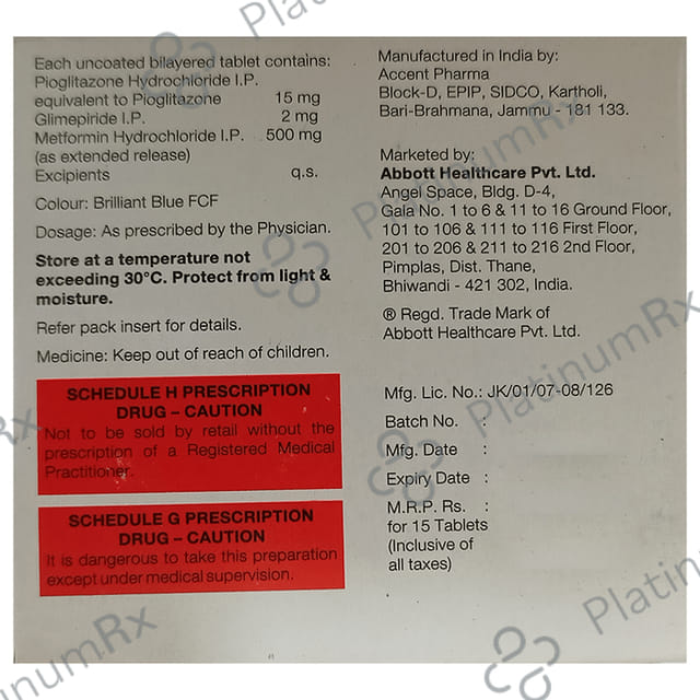 Tribet 2/500/15mg Tablet ER 15s