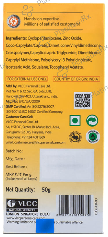 VLCC Mineral Sunscreen SPF 50 PA+++ Cream 50gm