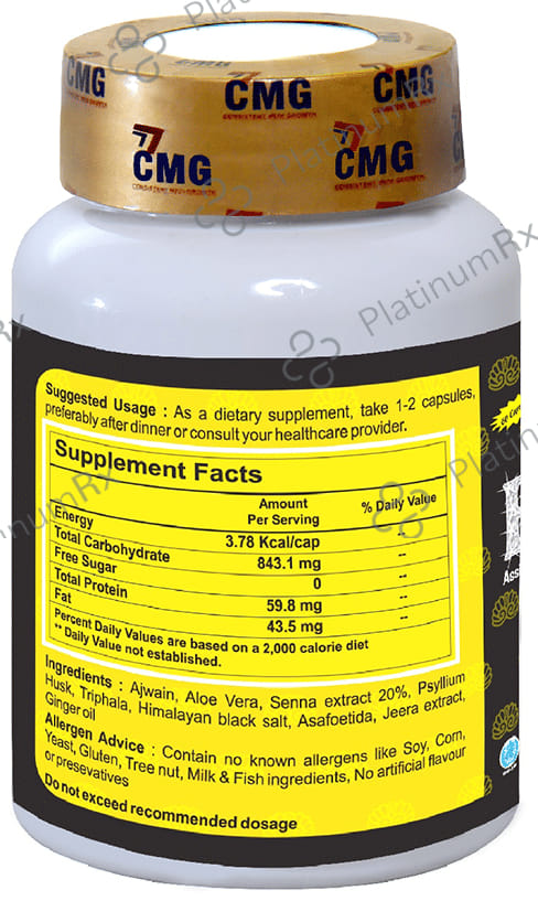 CMG Nutritions Bisolax Capsule Assist in Gentle & Regular Bowel Movement