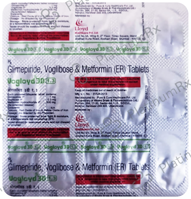 Vogloyd 3D 1/0.3/500mg Tablet ER 15s