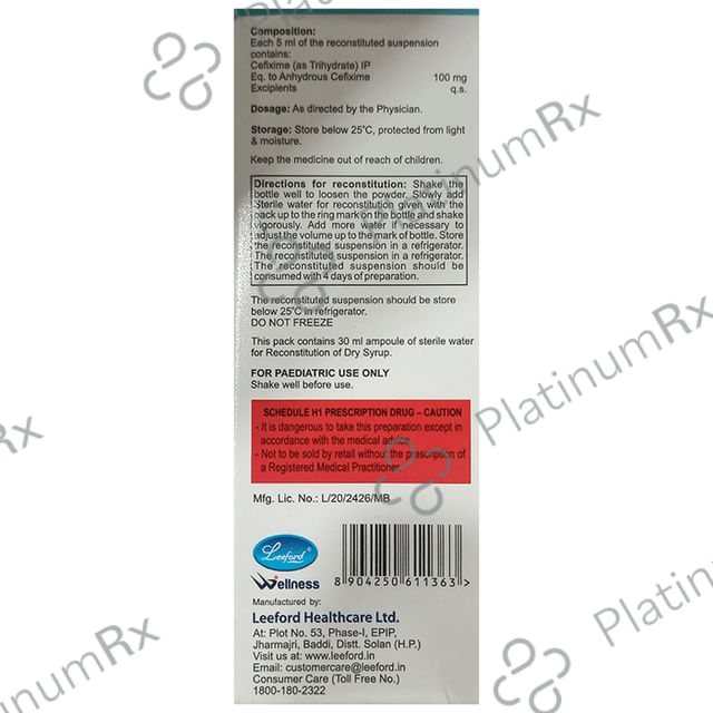 Zefway 100 Oral Suspension