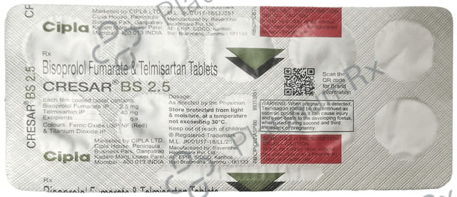 Cresar BS 2.5/40mg Tablet 10s