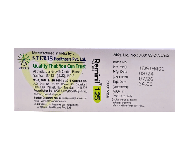 Reminil 1.25mg Tablet 10s
