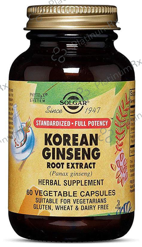 Solgar Korean Ginseng Root Extract Vegetable Capsule