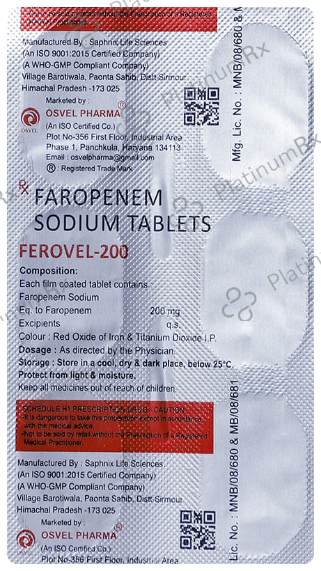 Ferovel 200mg Tablet 6s