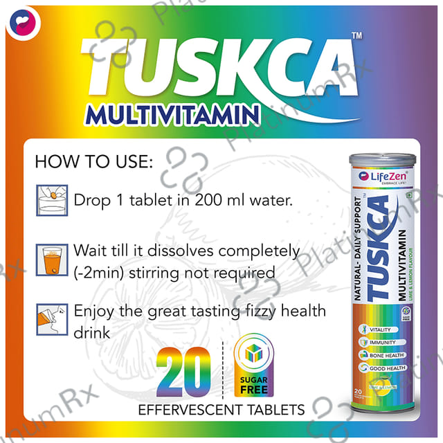 Tuskca Multivitamin Effervescent Tablet Lemon