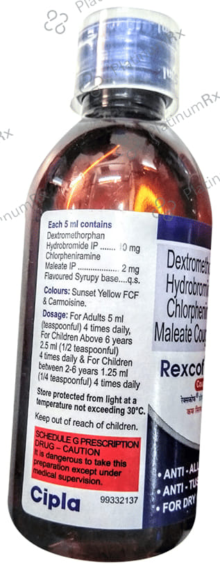 Rexcof DX Cough 2/10mg Syrup 100ml