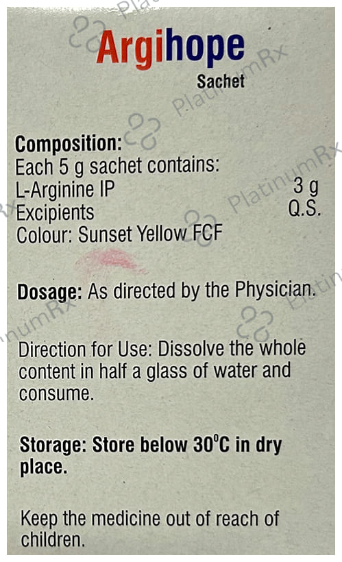 Argihope Granules Sugar Free Orange Lemon 5gm