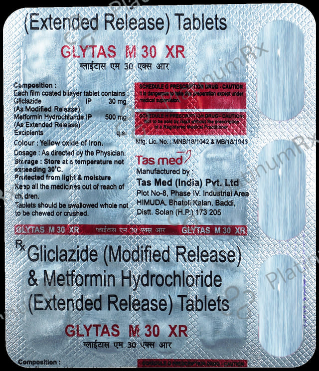 Glytas M 30mg/500mg Tablet ER