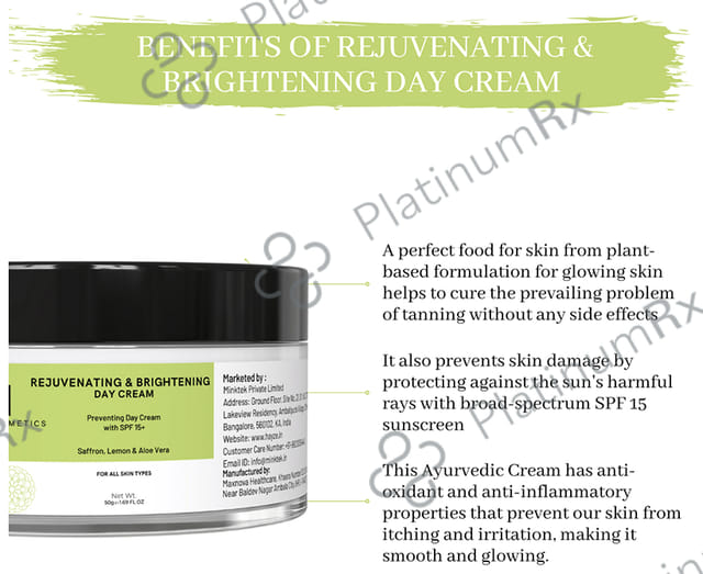 Hayze Cosmetics Rejuvenating & Brightening SPF15+ Day Cream 50gm