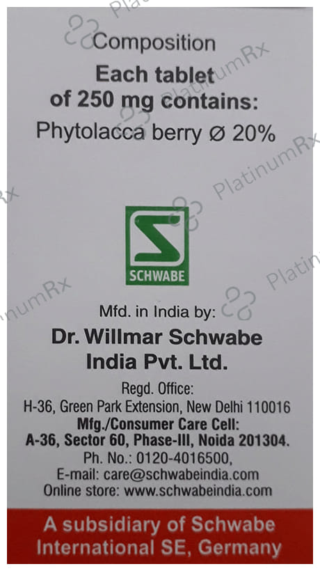 Dr Willmar Schwabe India Phytolacca Berry Tablet