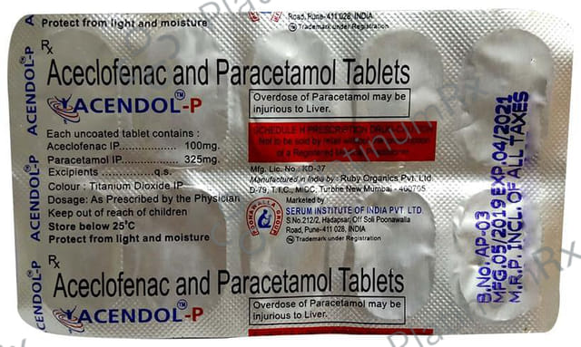 Acendol P 100/325mg Tablet 10s