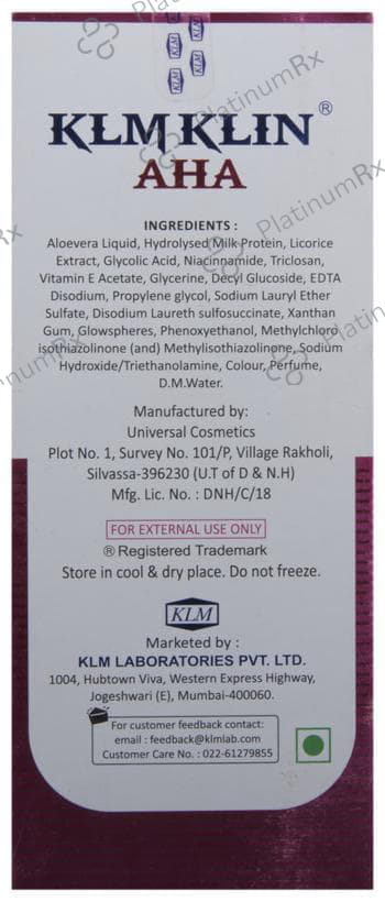 Klmklin AHA Gel Face Wash 100ml