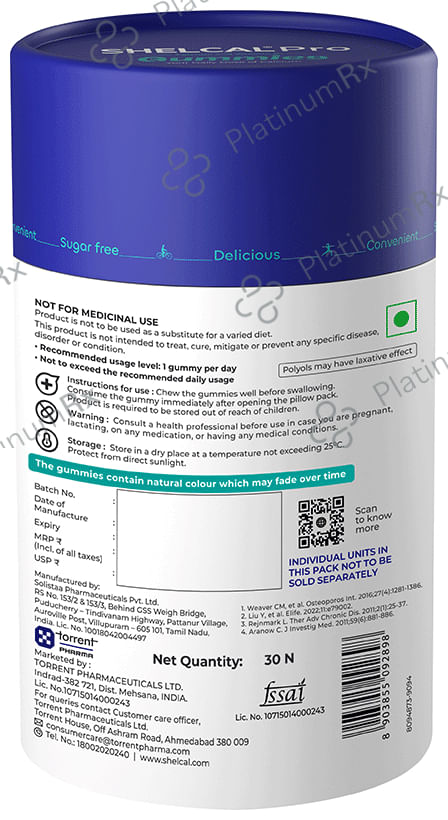 Shelcal Pro Calcium & Vitamin D3 Gummy 30s