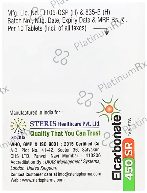 Elcarbonate 450mg Tablet SR 10s