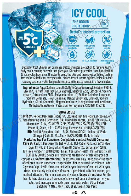 Dettol Bodywash & Shower Gel - pH Balanced & Soap Free Icy Cool