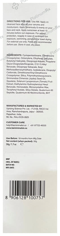 Minimalist SPF 40 PA+++ Invisible Sunscreen Light SPF 40 Gel 50ml