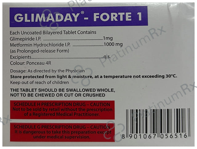 Glimaday Forte 1/1000mg Tablet PR 10s
