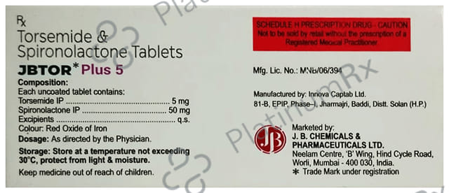 Jbtor Plus 50mg/5mg Tablet