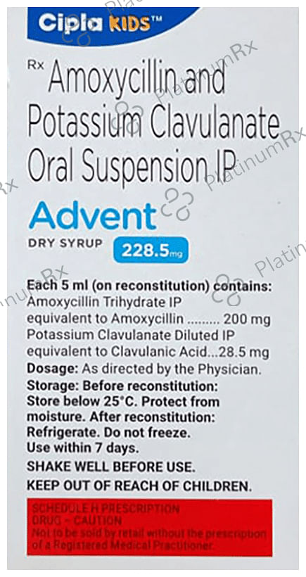 Advent 228.5mg Tangy Orange Dry Syrup 30ml