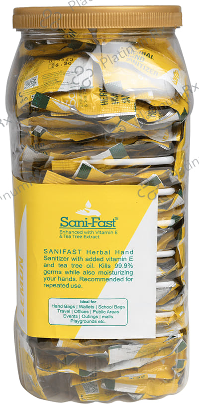 Sani-Fast Herbal Hand Sanitizer (1.5ml Each) Lemon 200 Sachets
