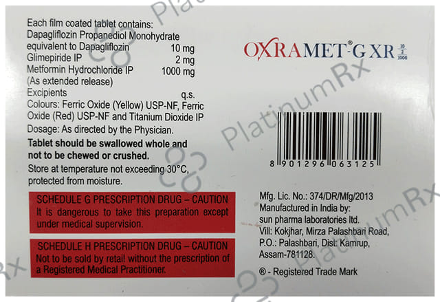 Oxramet G 10/2/1000mg Tablet XR 7s
