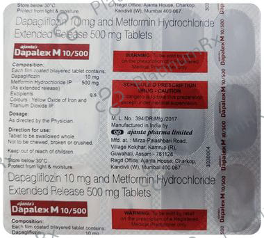 Dapalex M 10/500mg Tablet 15s