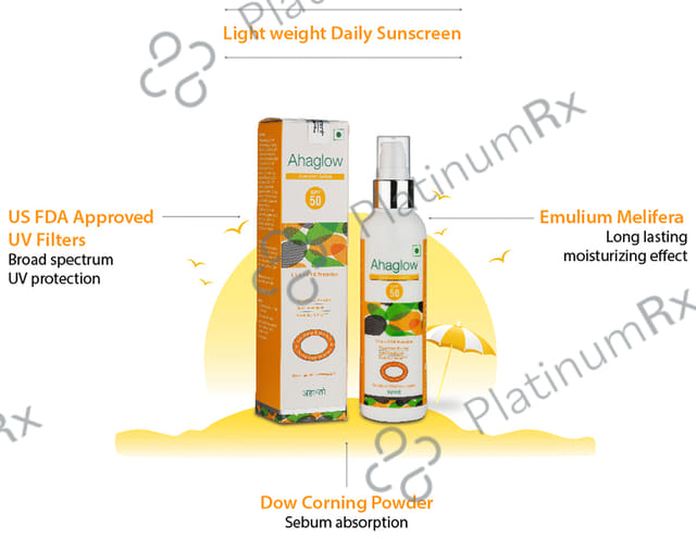 Ahaglow Sunscreen SPF 50 Lotion 100ml