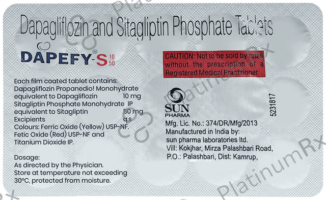 Dapefy S 10/50mg Tablet 15s