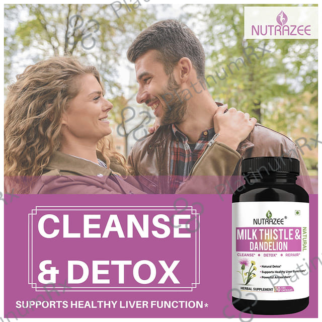 Nutrazee Natural Milk Thistle & Dandelion Veg Capsule for Liver Detox