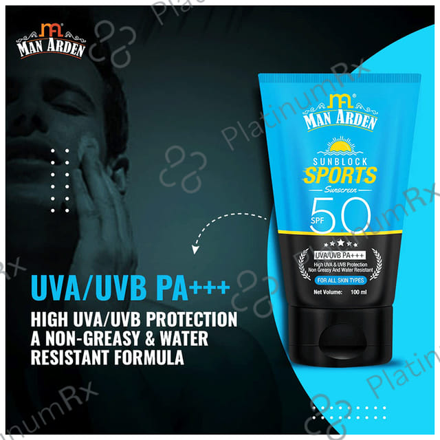 Man Arden Sunblock Sports Sunscreen SPF 50 Cream 100ml