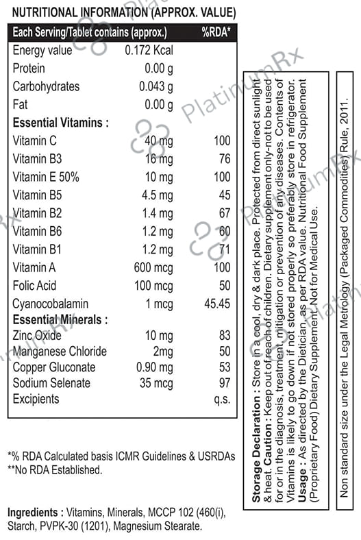 Atoroz Antioxidants, Multivitamin, Multimineral & Methylcobalamin Tablet 15s