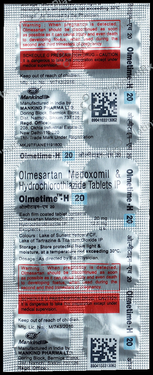 Olmetime H 20 12.5/20mg Tablet 10s